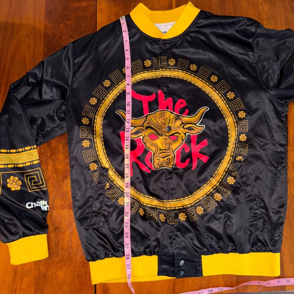 WWE The Rock Retro Fanimation Chalk Line Snap Jacket Sz XL - Picture 12 of 13
